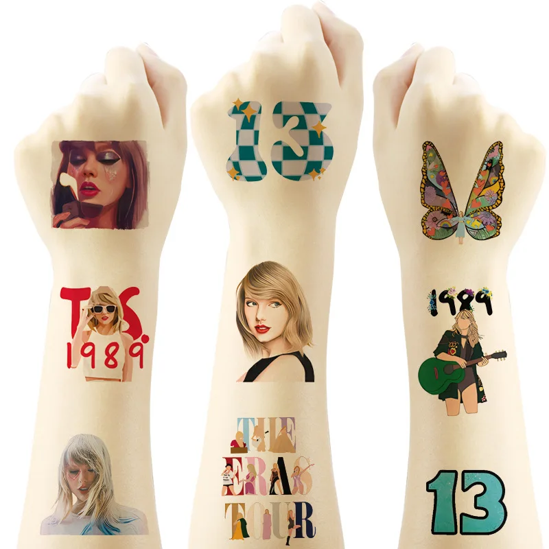 2024 New Taylor Swift Singers Fans Temporary Tattoo Sticker Long Lasting DIY Body Stickers For Children Adults Party Gift