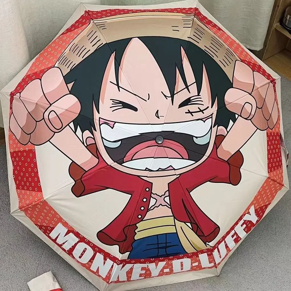 

Cartoon One Piece Luffy Zoro Automatic Umbrella Ace Automatic Umbrella for Sunny or Rainy Days Anime Peripherals Holiday Gift