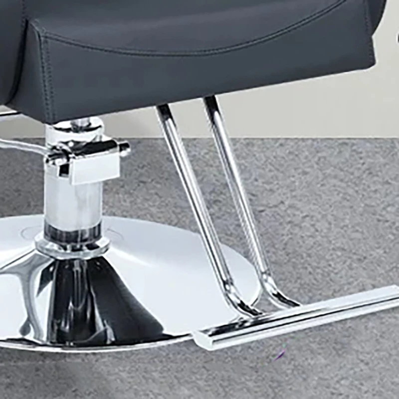 Silla De Barbero cómoda y moderna, muebles De salón De peluquería ajustables, color gris clásico con ruedas