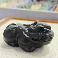6CM Natural Black Obsidian Pixiu Carving Handmade Animal Powerful Statue For Home Decoration Lucky Gift 1PCS 3