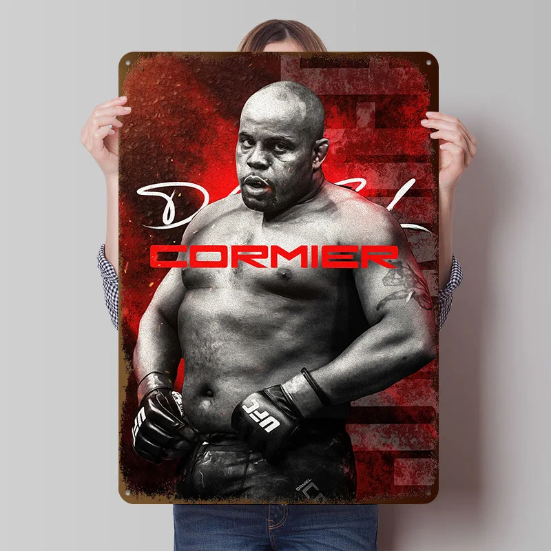 Daniel Cormier Kämpfer-Porträt Metallposter Individualisierte Wandkunst Retro Vintage Blechschilder für Zuhause und Dekoration Gaming