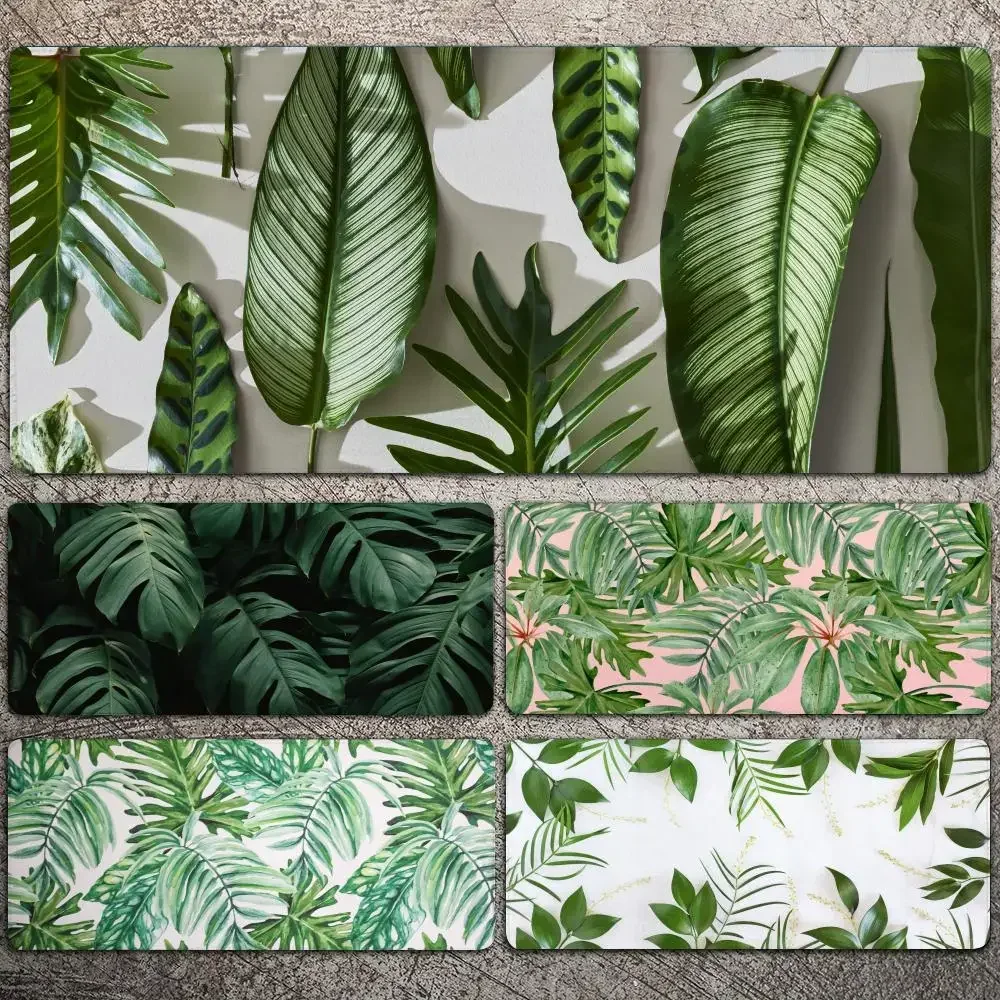 Tropical Plant Leaves Mousepad Large Gaming Mouse Pad LockEdge Thickened Computer Keyboard Table Desk Mat