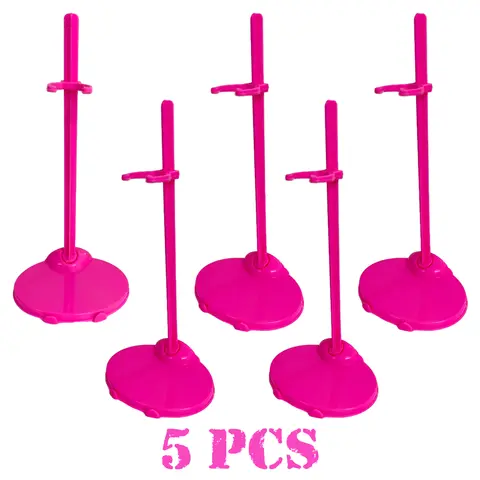 5 Pcs/Set Pink 1/6 Doll Stand Display Holder 11.5 Inch Dolls Accessories furniture Prop Up Mannequin Model Display Holder