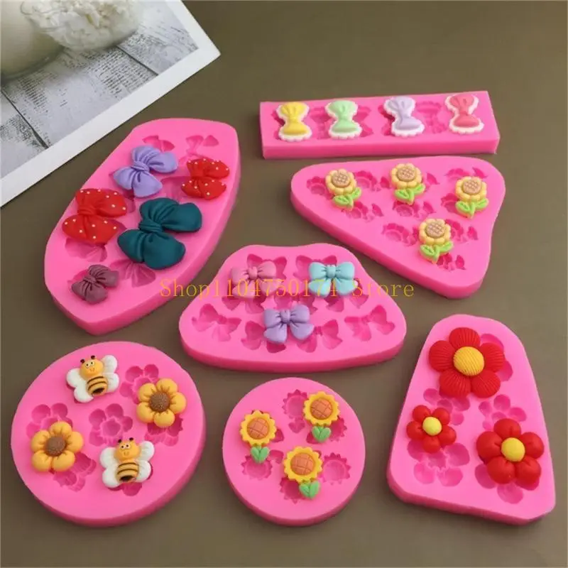 Flower Bowknot Silicone Molds Making Fondant Cake Molds Decorating Baking Tool for Making Chocolate Fondant Dessert top sale