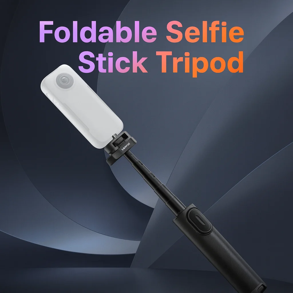 For Insta360 Foldable Selfie Stick Tripod | 2-in-1 Extendable Pole | Invisible Shooting for X5/X4/X3 | Compact & Travel-Ready