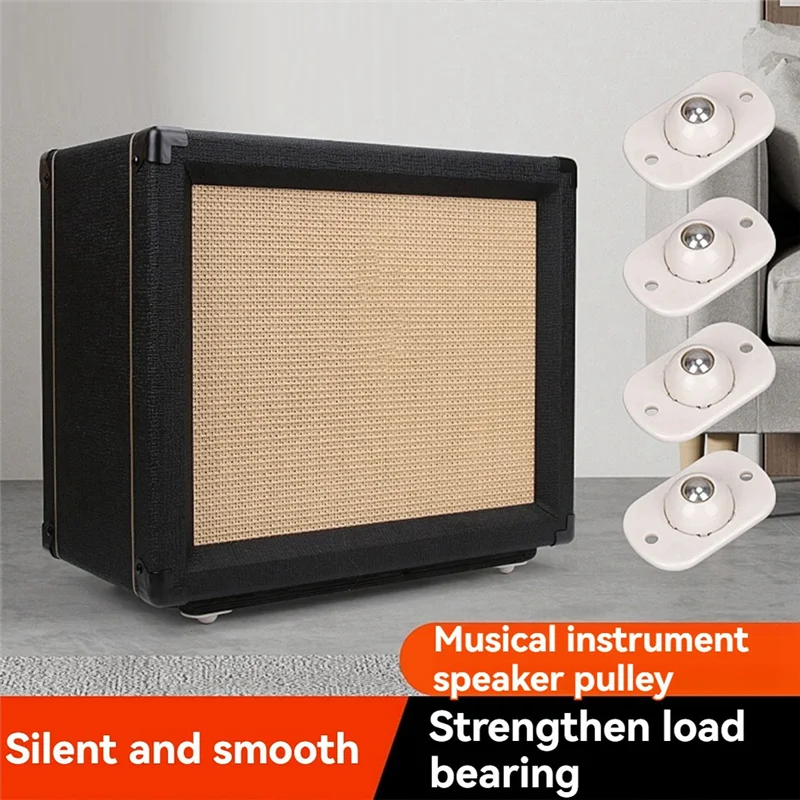 12 Pcs Self Adhesive Mini Caster Wheels 360° Smooth Rotation Universal Roller For Small Appliances Speaker-Y41A