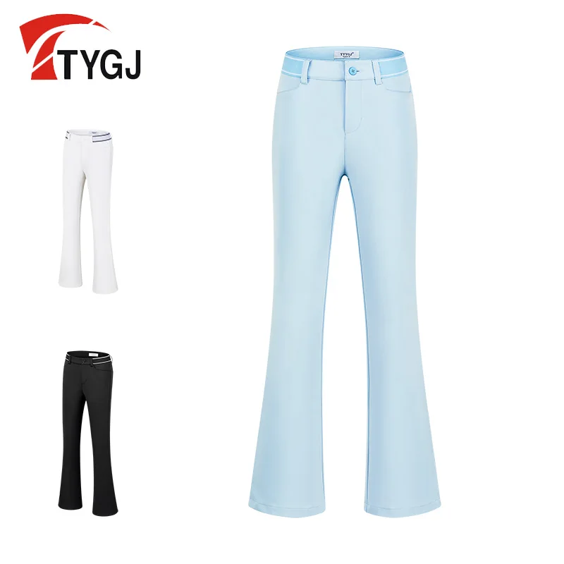 TTYGJ Golfbroek Dames Flare Broek Lente/Zomer Nieuwe Slim Fit en Afslanken Dunne Sneldrogende Casual Broek met Micro-elastiek