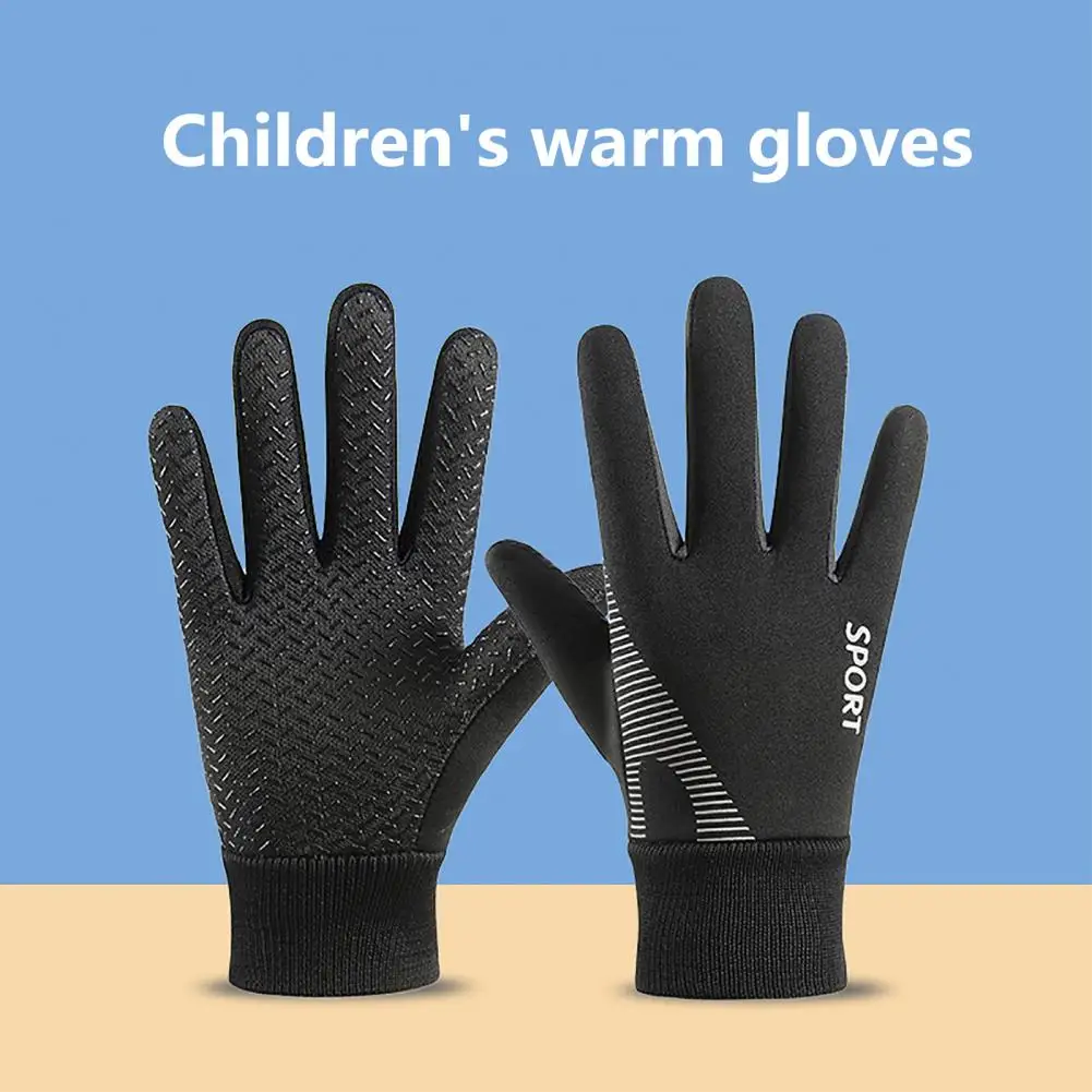 Windproof Gloves Winter Gloves Winter Warm Touchscreen Gloves for Kids Water-resistant Thick Plush Lining Ideal for Weather