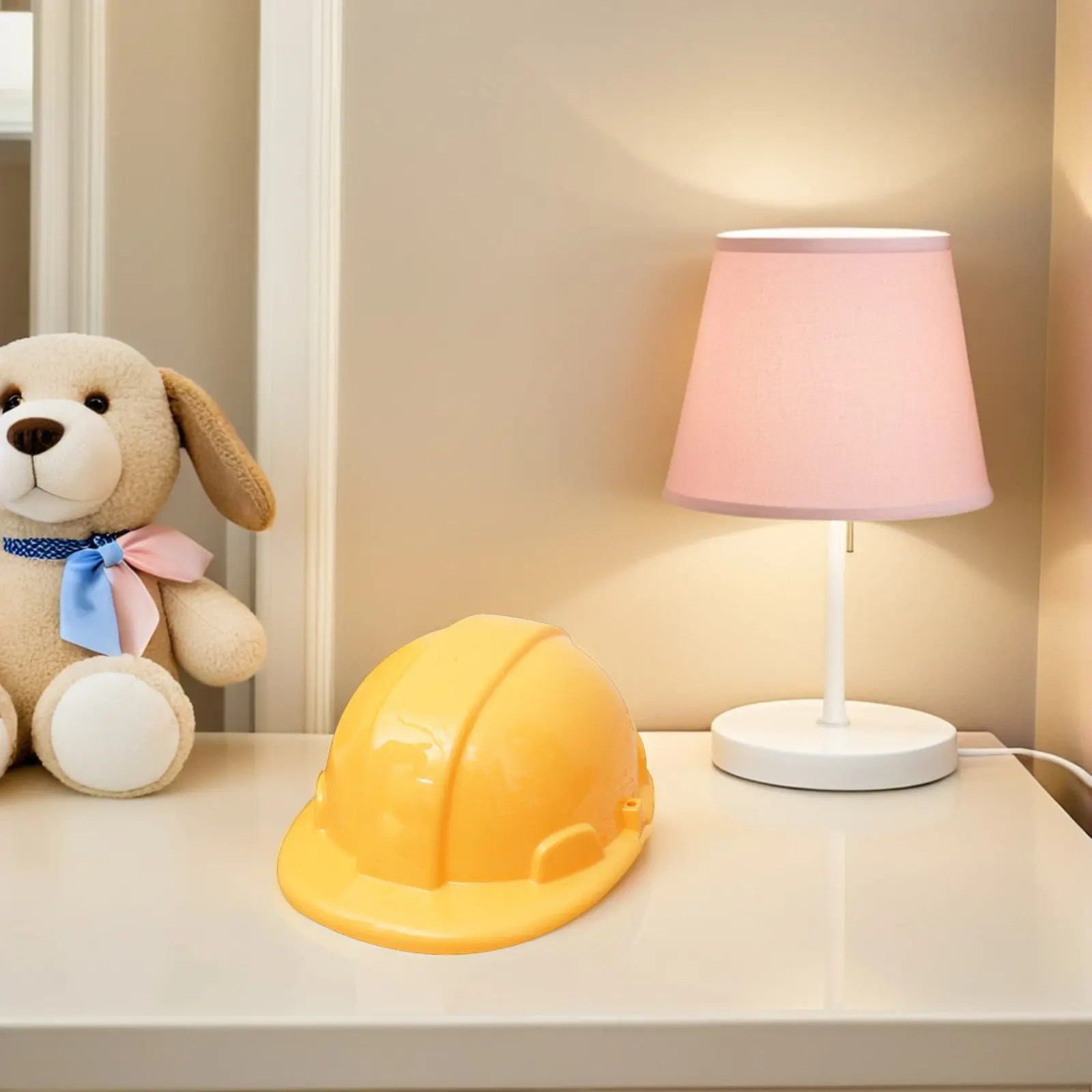 4 Cascos de Seguridad Amarillos para Niños, Cascos de Construcción, Accesorios para Juegos de Rol, Regalo Creativo y Divertido para el Aprendizaje