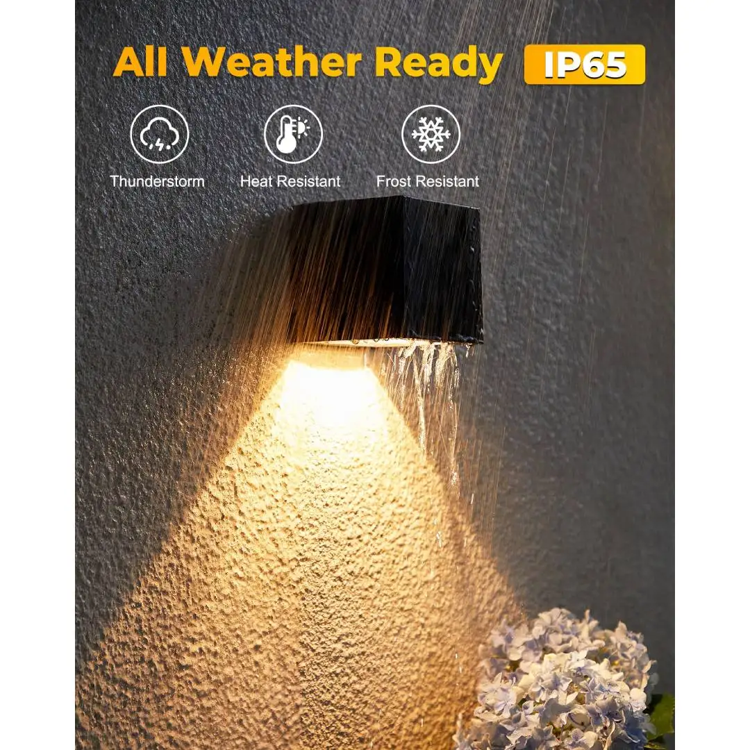 Outdoor Solar Wall Light Square Modern Solar Wall Sconce Lights Waterproof Down Lighting For House Wall Porch Garden Fence Decor view 2