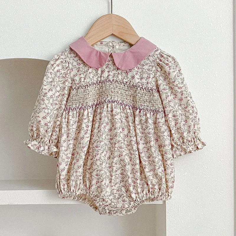 Autumn Newborn Kids Baby Girls Long Sleeve Sweet Printing Princess Rompers Infant New Baby Girls Rompers Clothes