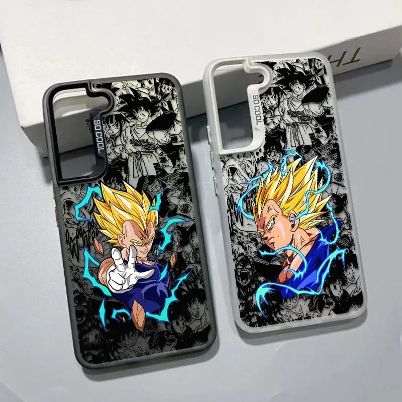 

D-Dragon Ball Saiyan Cool For Samsung Galaxy S25 S24 S23 S22 S21 Ultra Plus Colorful Silver Phone Case Cover