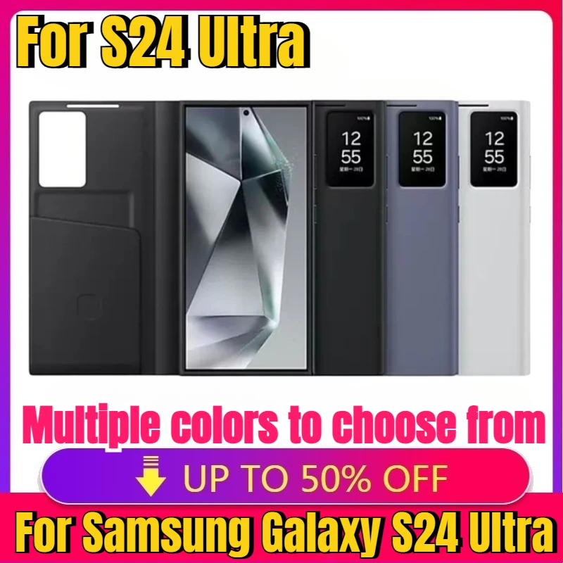 

New Smart Chip Flip-Free Answering Window Phone Case for Samsung Galaxy S24 Ultra Intelligent chip model Protective Covers