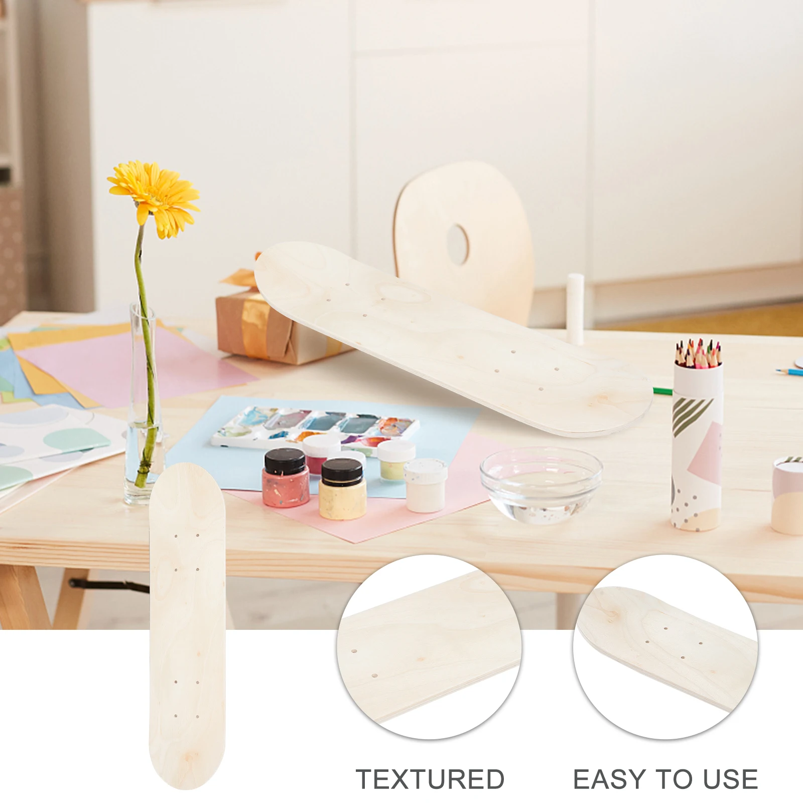 

Diy Plain Skateboard Deck Unfinished Wooden Board Creative Kids Art Gift For Children Boys Teens Birthday Christmas Party Gift