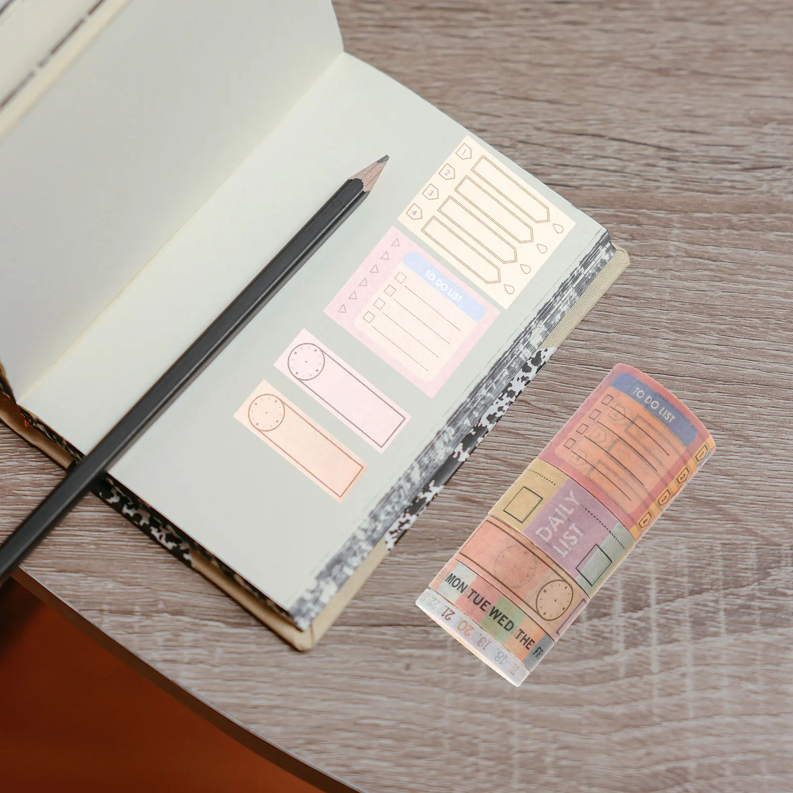 

10 Rolls Washi Tape Set Writable Date Planner DIY Craft Month Calendar Paper Bright Colors Premium Material Portable