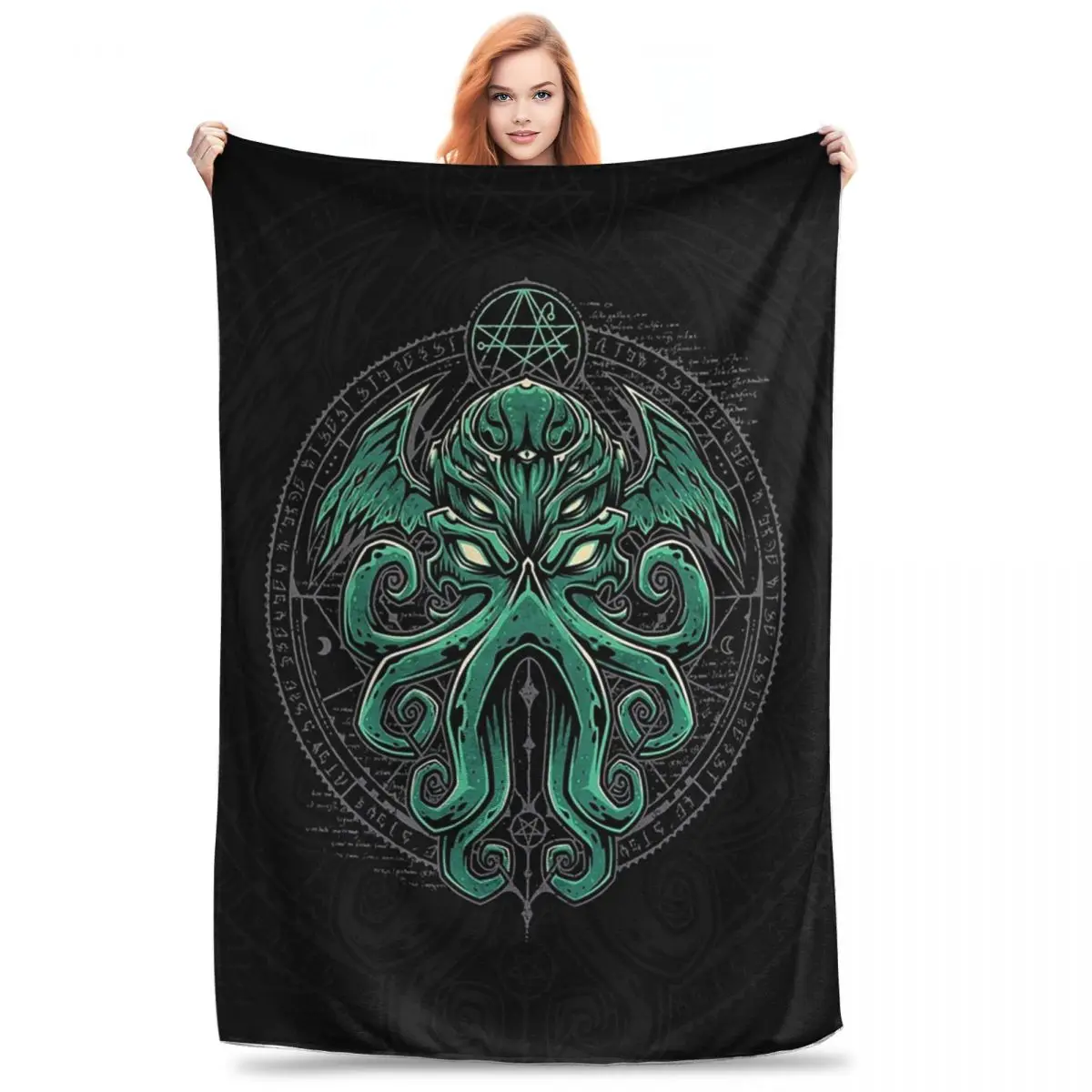 

Great Cthulhu Blankets Flannel Portable Sofa Throw Blankets For Couch Bedding Outdoor Throws Bedspread Quilt