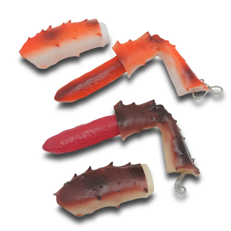 Simulation Stretching Crab Legs Stress Relief Toy Squeeze Leg Meat Food Charm Toys Pinch Slow Rebound Decompression Venting Toy