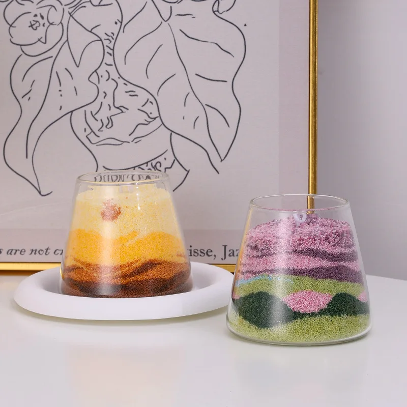 Sand Painting Scented Candle Creative Candle Handmade  Soy Wax Particle Candle  Sand Painting