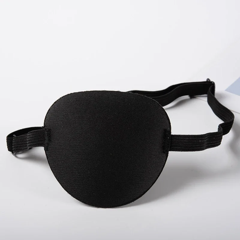 Pirate Black Eyepatch - Unisex Adjustable - close-up view