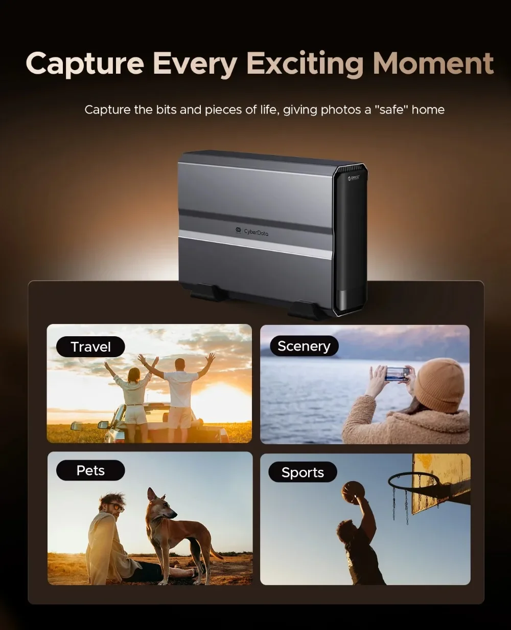 ORICO Nas Storage Personal Storage 3.5" Type-C NAS Multimedia Database Built-in 4TB/8TB Hard Drive Data Security Remote Access