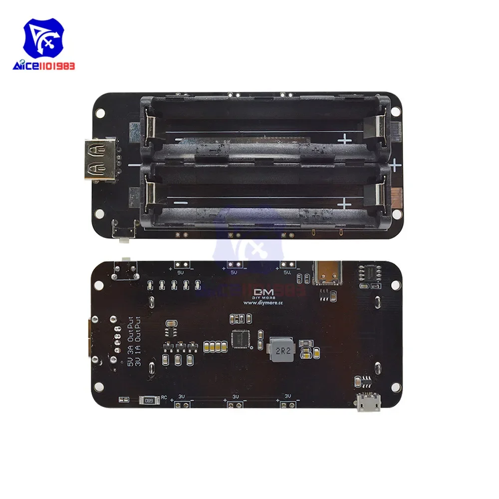 diymore ESP8266 ESP32 ESP32S WeMos 16340 18650 Battery Charger Shield Board Micro USB Type-C Output 5V/2A for Arduino Power Bank