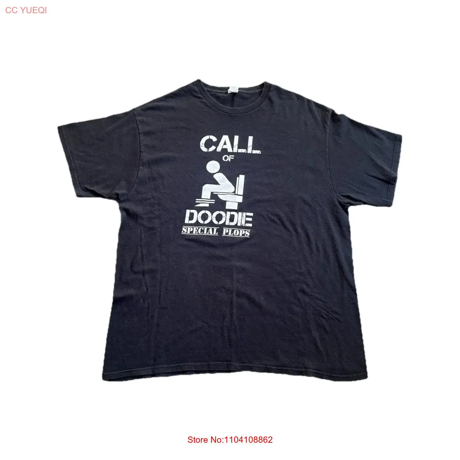 00 s Humor Call Of Doodie Special Plops Black T Shirt Size XL vintage Washed streetwear Top For Everyday Wear Stylish homme