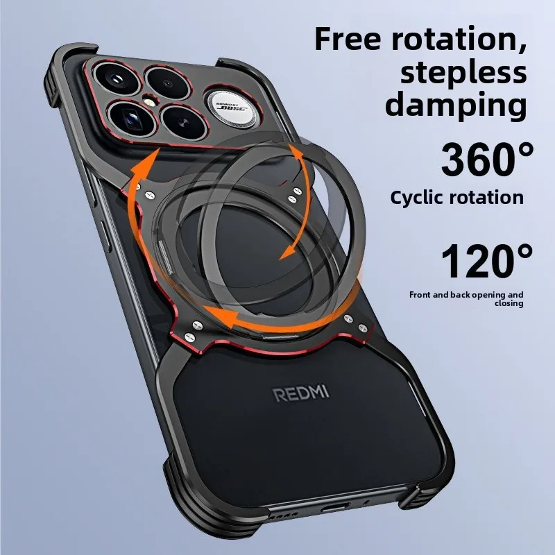For POCO F8 Ultra Case Hollowed-out Heat Dissipation Magnetic 360° Rotating Cover For POCO F8 Ultra Shockproof Bumper Funda