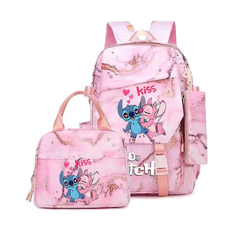 Disney Lilo Stitch Backpack for Girl Boy 3Pcs/set Student Teenager Children Rucksack Kids Birthday Gift Women Casual School Bag