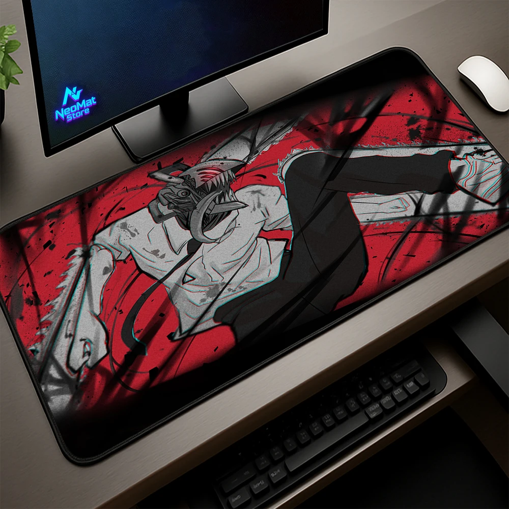 Benji Chain Man Mouse Pad 4mm Gaming Computer Decorating Desk Protection Mat Animation Keyboard Long Pad 300x800 900x400 Rubber