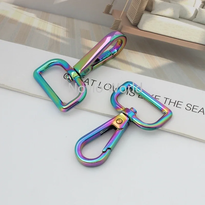 Nolvo World 20 pcs 13-19-25-32-38mm Rainbow snap hook swivel snap hooks Connection accessorie for bag
