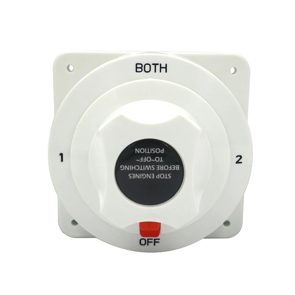 300A Isolator Disconnect Rotary Switch White Distribution Marine Boat Battery Isolator Switch 6-32V 4 Position for Boat RV Motor