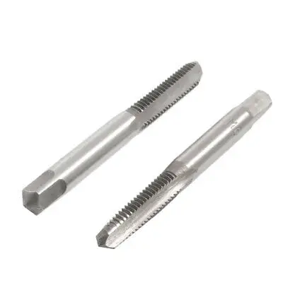 Pair Round Shank HSS 6mm Dia Threaded Straight Flutes Hand Taps