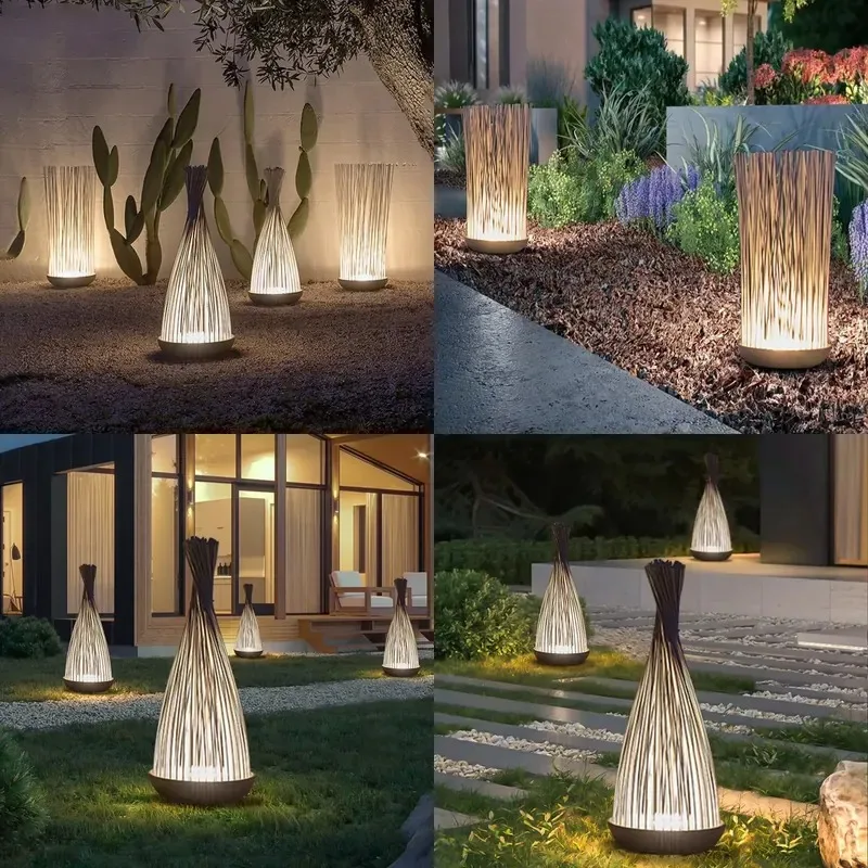 Outdoor IP65 Waterproof LED Lawn Light Dynamic Water Pattern Fiber Optic Lamp for Park Villa Garden Terrace Floor