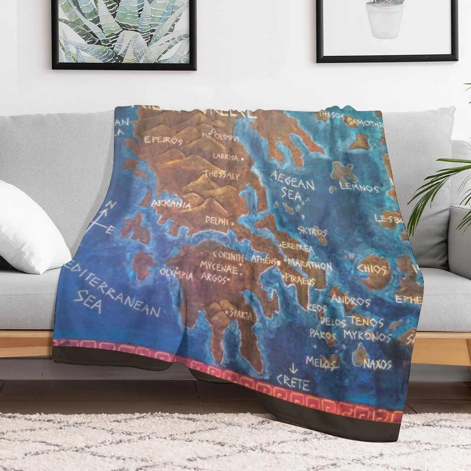 Map of Ancient Greece Throw Blanket Single Soft Plush Plaid blankets ands Luxury St Blankets