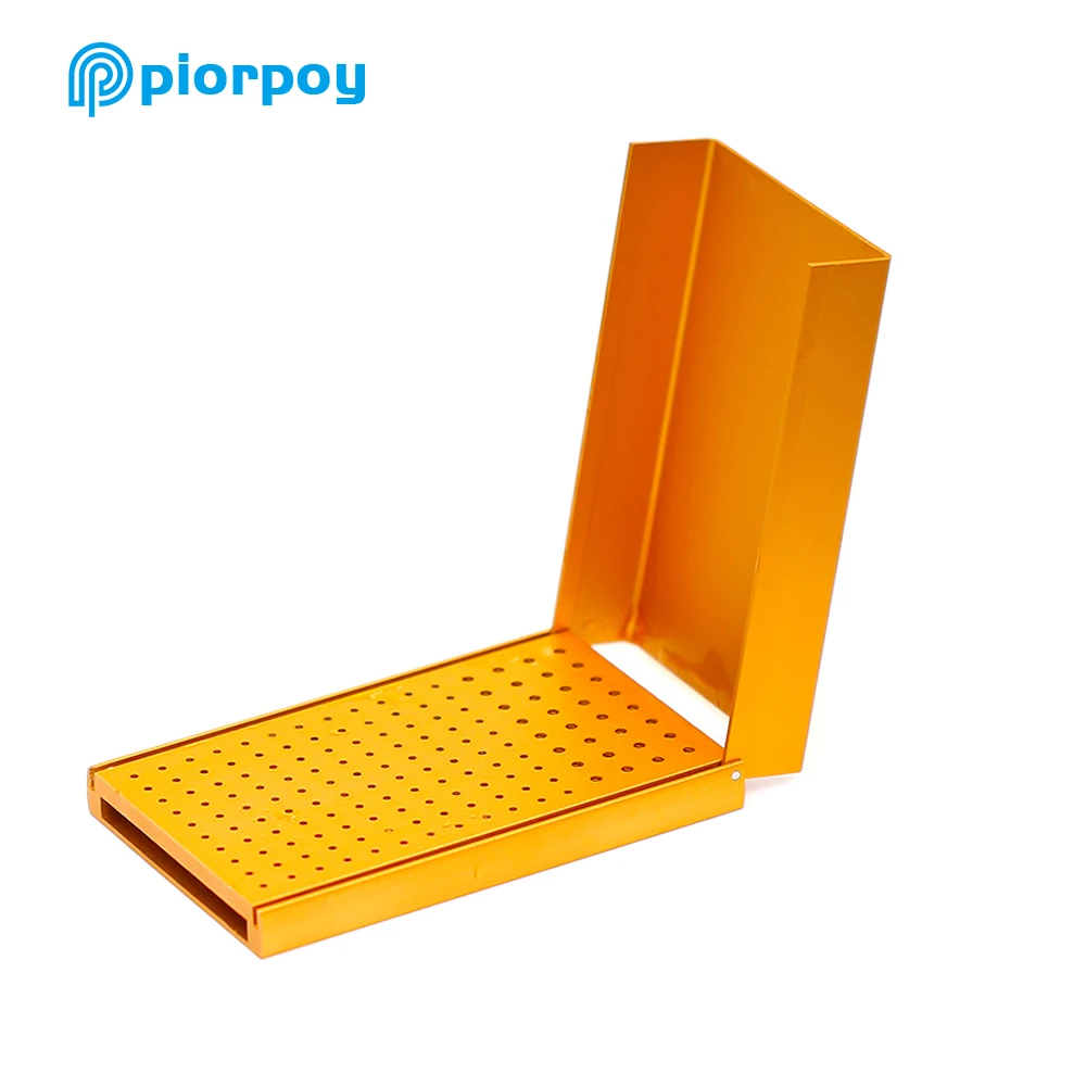 PIORPOY Dental Burs Holder 152 Holes Dentistry Organizers FG RA Bur Storage Box Block Autoclavable Odontologia Tools Aluminium