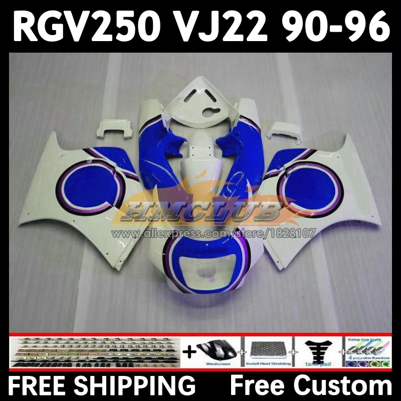 RGV250 For SUZUKI blue white VJ22 1990 1991 1992 1993 1994 1995 1996 19No.133 RGV-250 VJ 22 RGV 250 90 91 92 93 94 95 96 Fairing