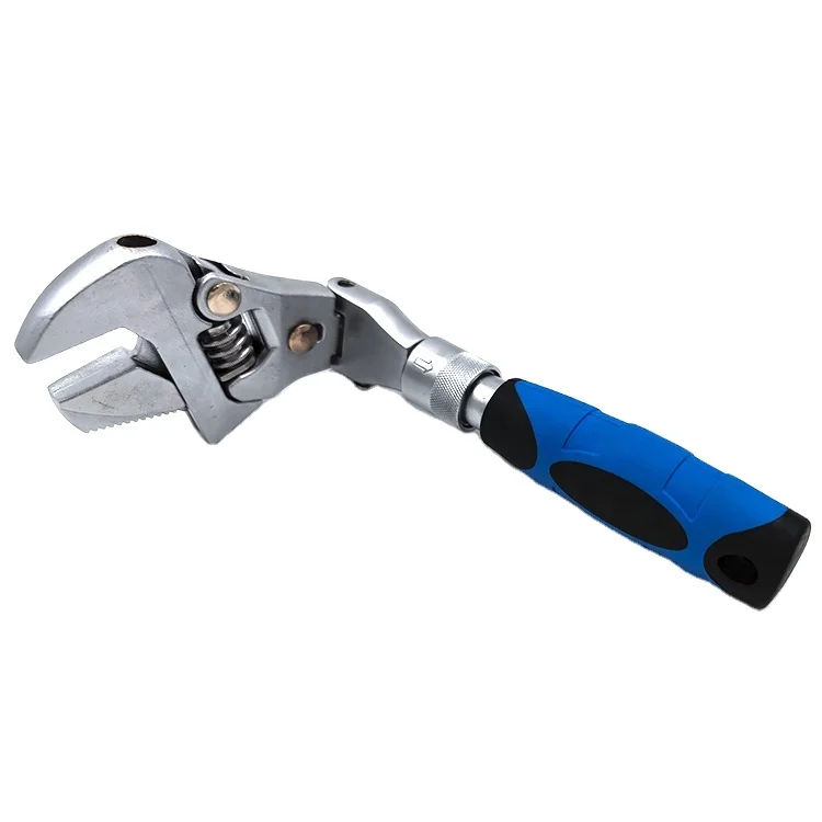 Heavy Duty 250-310mm Extendable adjustable alloy spanner with 180 degree folded Jaw