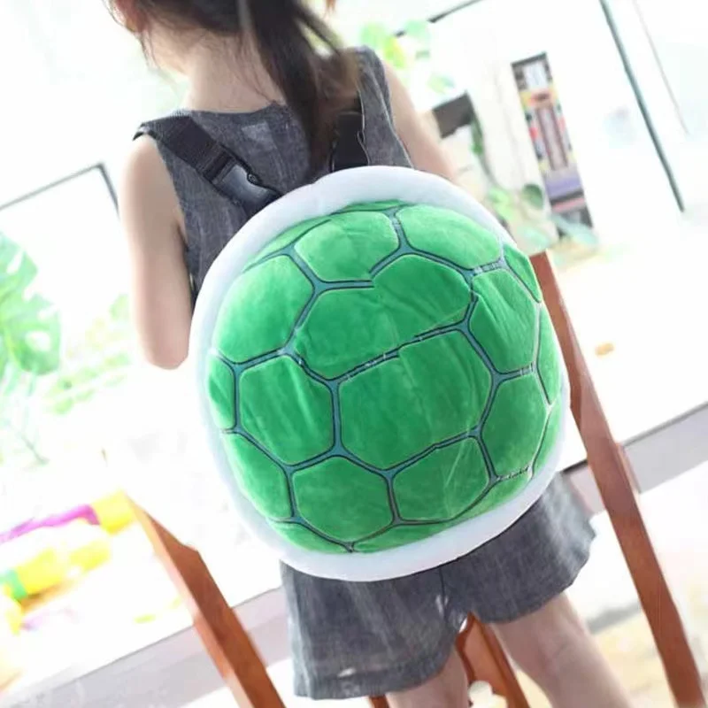 30cm 4 Style Anime Super Koopa Turtle SchoolBag Turtle Shell Green Bowser Plush Toys Backpack Kawaii Birthday Gift For Children