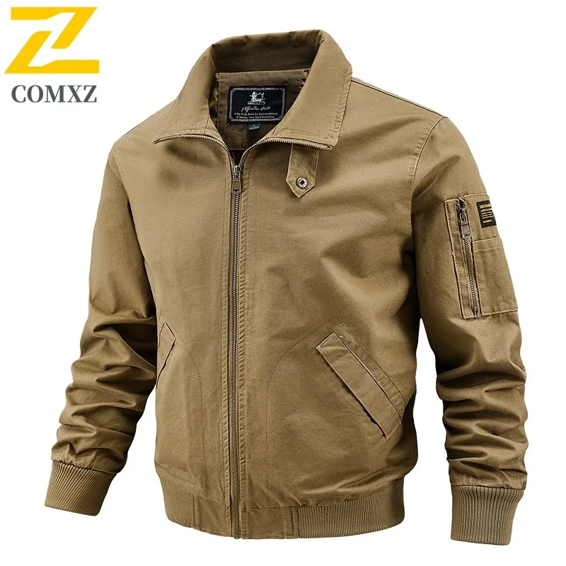 COMXZ メンズ MA1 ボンバージャケット春秋アメリカンスタイル軍事作業服防水防風フライトコートヴィンテージアウター