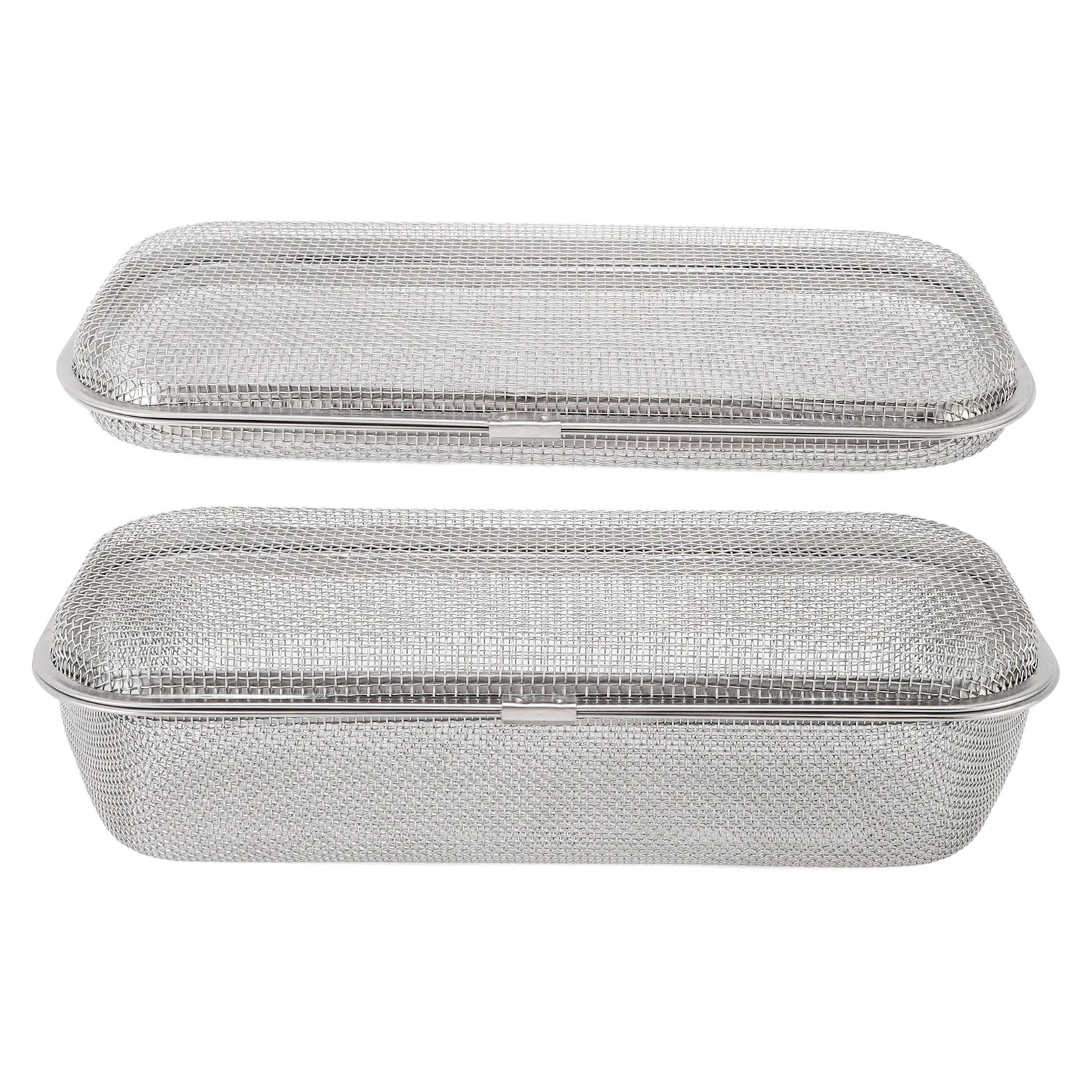 Cesta para lavavajillas de acero inoxidable 304, soporte para cubiertos, drenaje de malla seguro, multifuncional, Rectangular para artículos pequeños