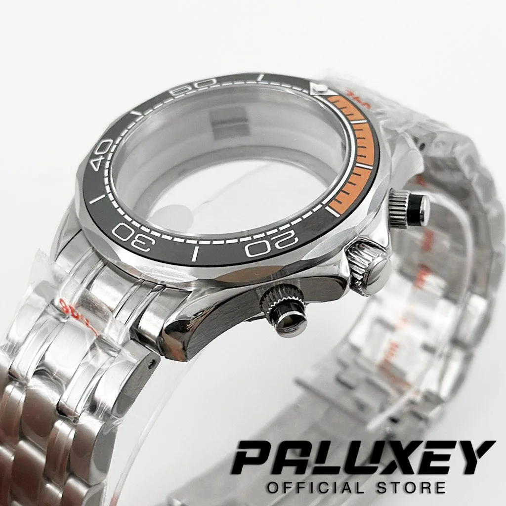 VK63 41 mm multifunktionales Quarz-Chronographen-Uhrengehäuse, Saphirglas, passend für VK63 VK64 Uhrwerk Seamaster 300 Uhrengehäuse