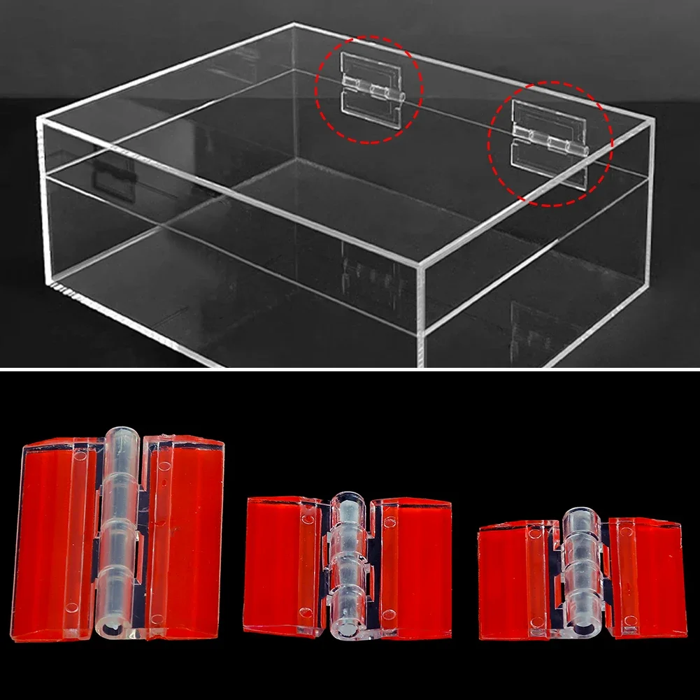 10Pcs Transparent Plastic Folding Hinges Durable Clear Acrylic Hinge Tools Cabinet Hardware Furniture Cabinet Door Hinges