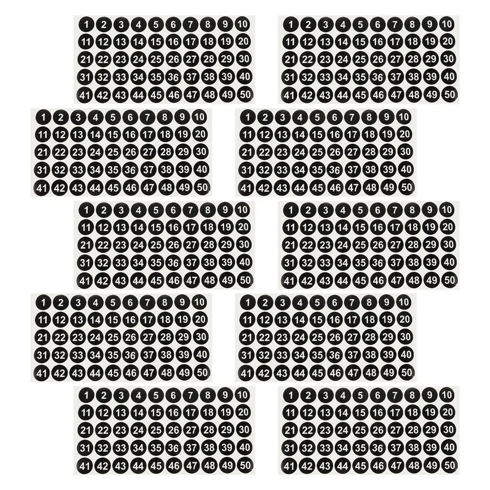 Autocollants numériques auto-adhésifs imperméables, 500 pièces, petites étiquettes rondes pour boîte de rangement de bureau, Classification de boîte aux lettres, codage