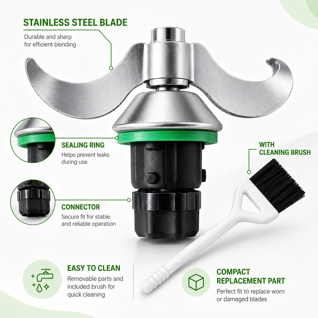 

Ersatzmesser kompatibel für Thermomix TM5 TM6 TM7, Edelstahl Silber, Mixmesser Ersatzteil für Küchenmixer Zubehör Set
