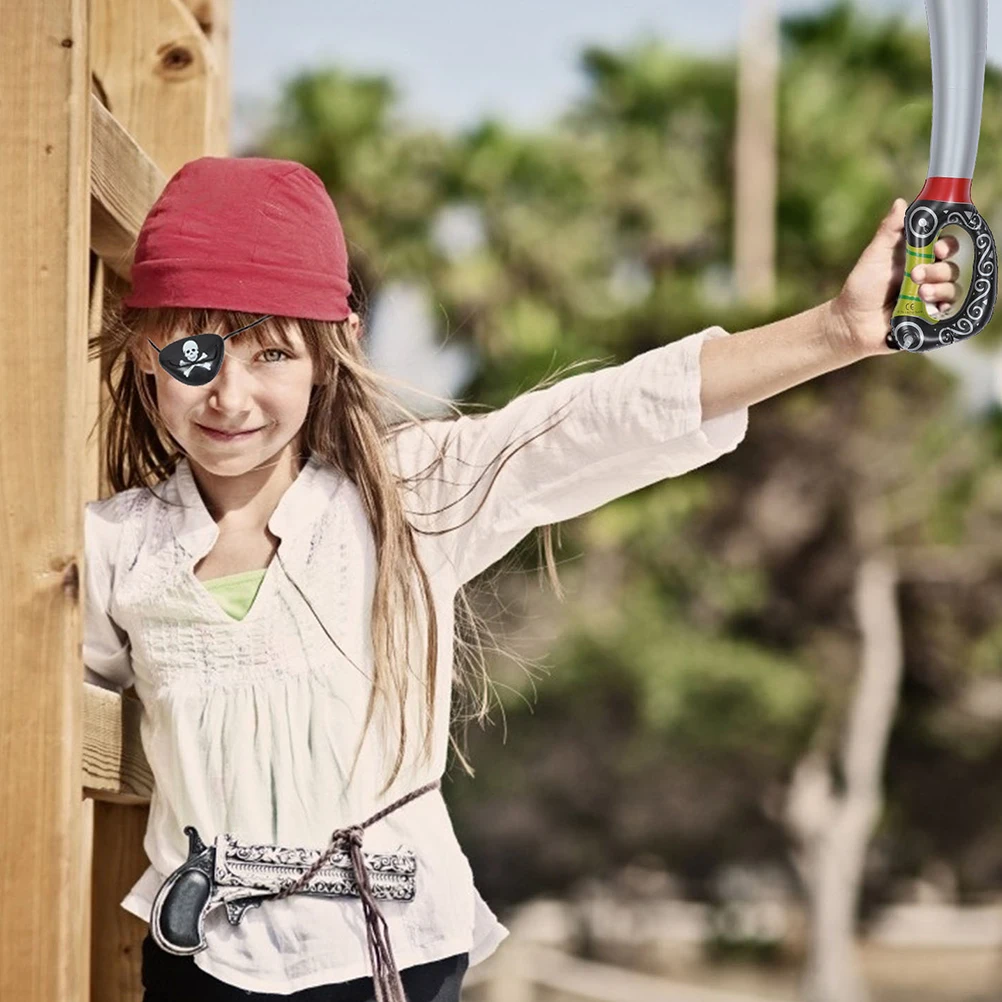 12 pezzi Pirata Benda per occhi Copri occhi per feste Maschera di Halloween Maschere Costume Corda elastica