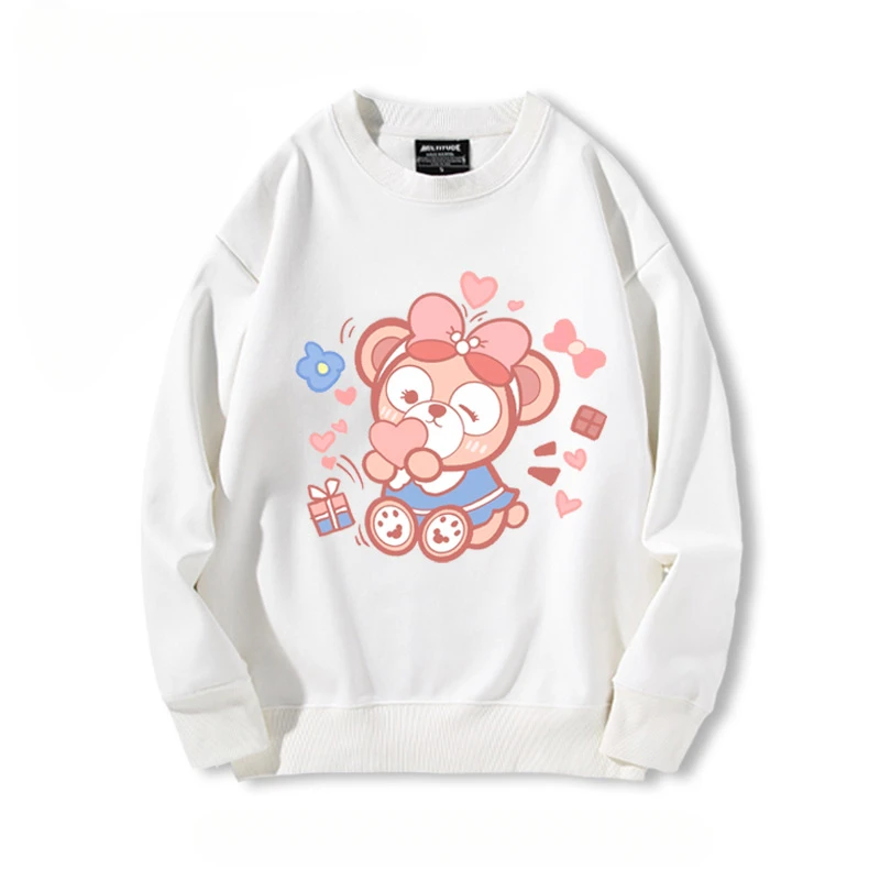 Sweet and lovely StellaLou Cartoon Anime Printing women's round neck pullovers Autumn and winter couple's clothing pullover