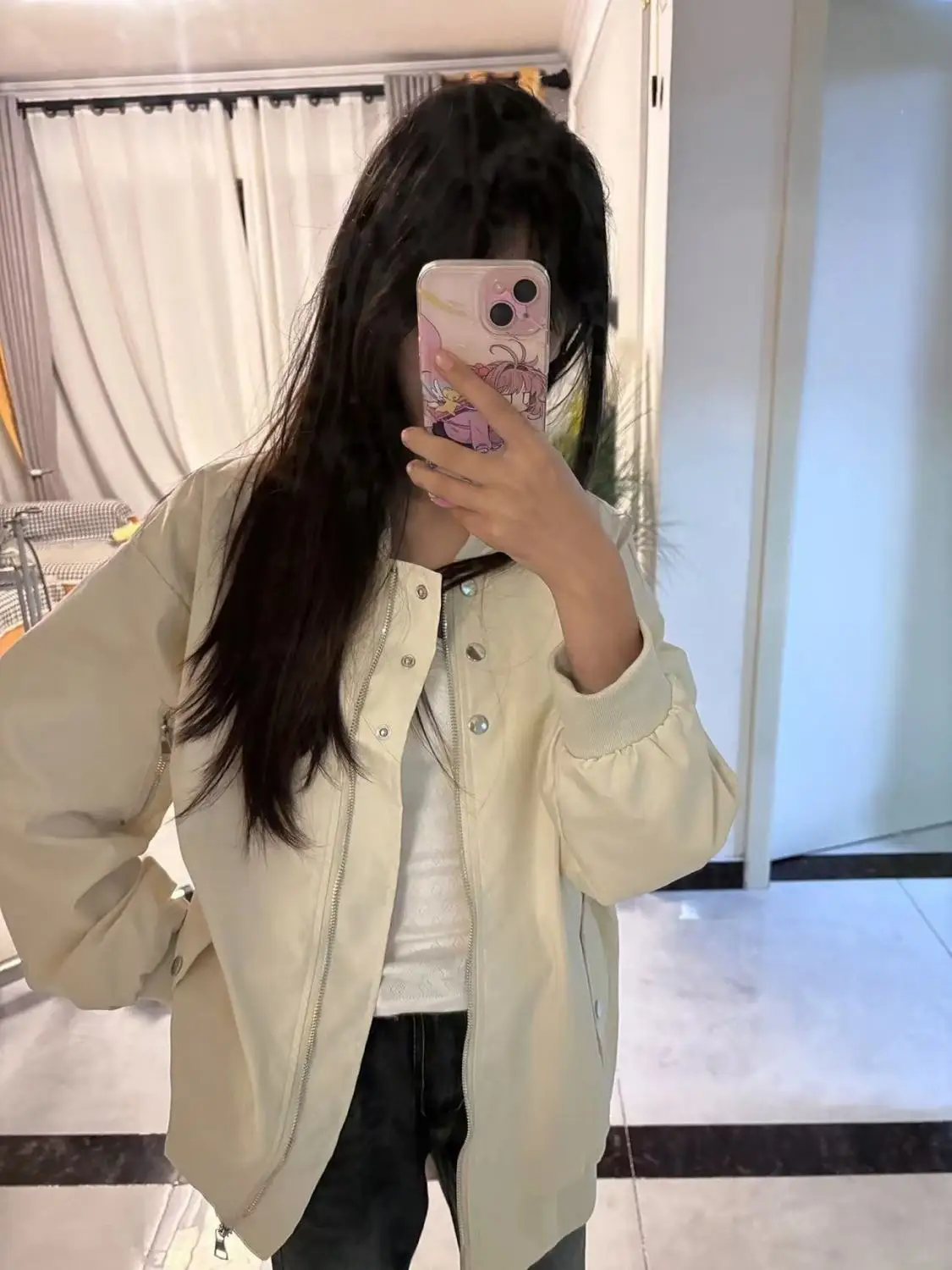 

Bomber Jackets Womens Jacket Unisex Autumn Corduroy Adjustable Double-Breasted Panelled Cleanfit Cropped British Style Commuting