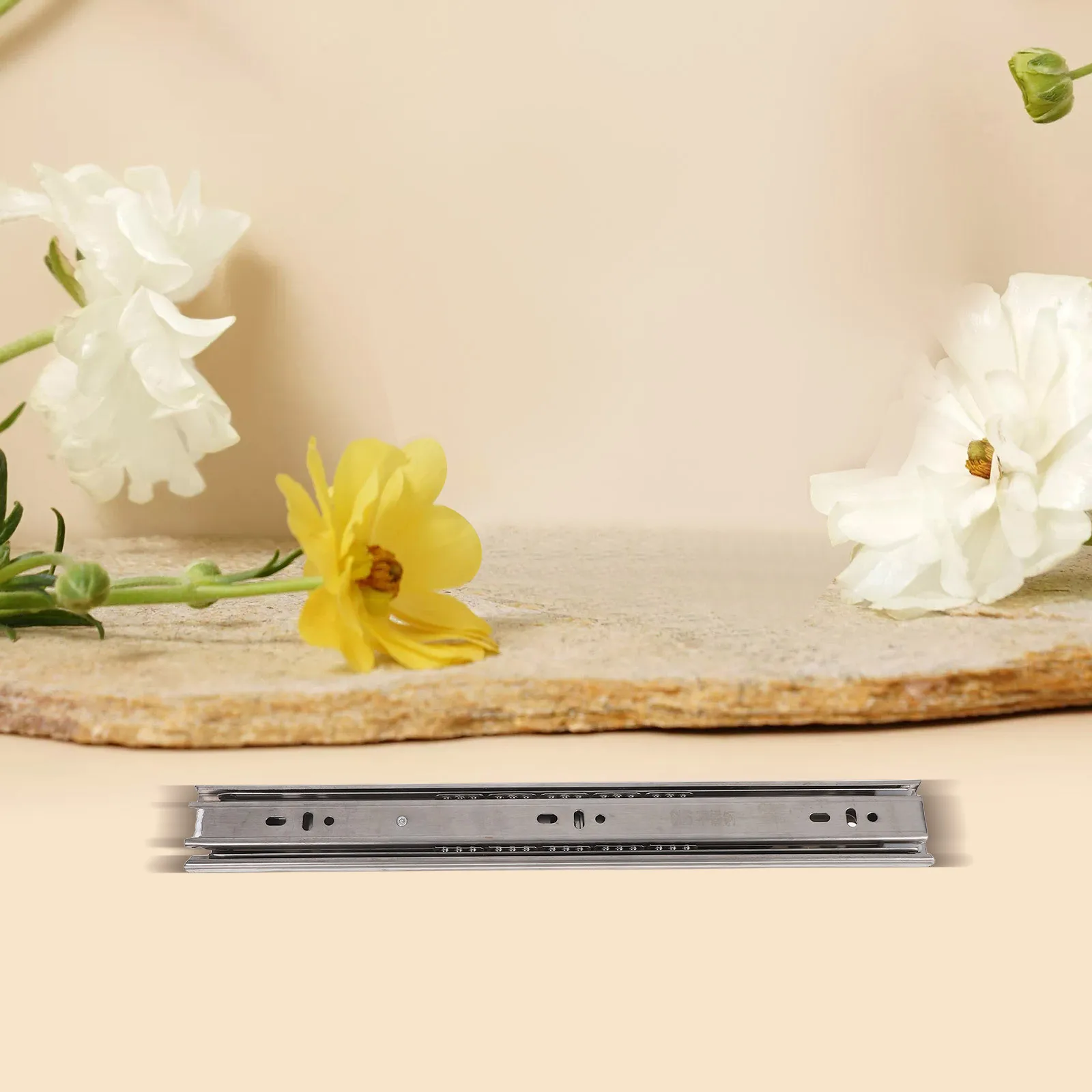 

4Pcs 3 Fold Drawer Slides Heavy Duty Side Mount Smooth Sliding Rail System 14 Inch Metal Dresser Cabinet Office Desk Track