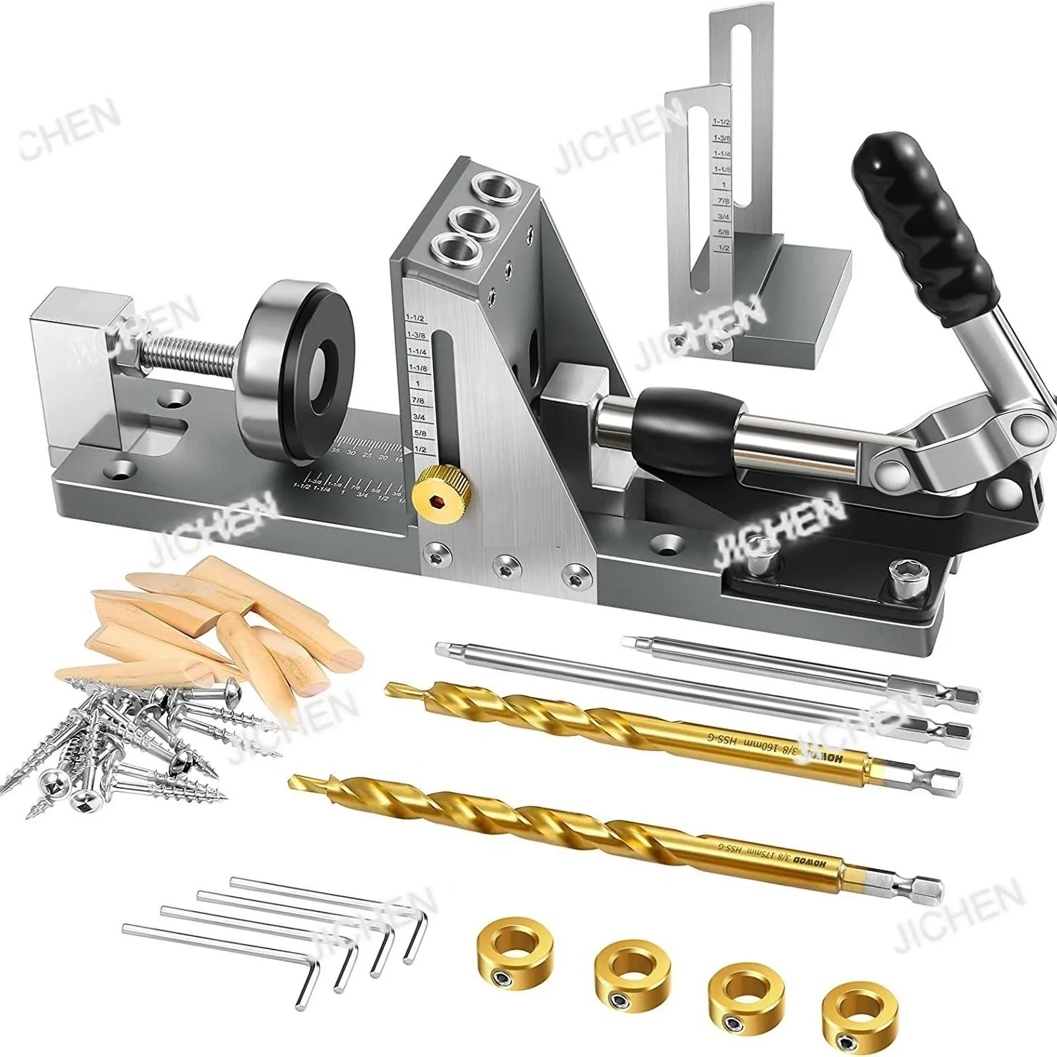 

JCR Puutyöstö Kaareva Reikä Positioner, Puutyöstö Kaareva Reikä Positioner Reikä Poraus Kaareva Silmä Kone Tasku Jig