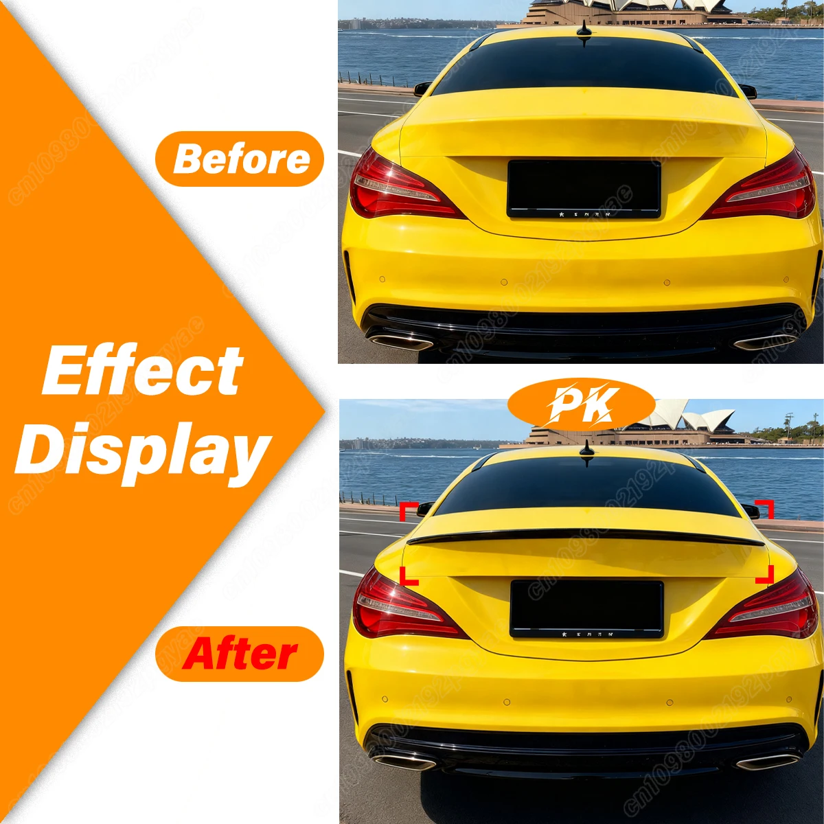 For Mercedes Benz CLA CLASS W117 C117 2013 2014 2015 2016 2017 2018 2019 Rear Middle Spoiler Board Fixed Wing Decoration Kit